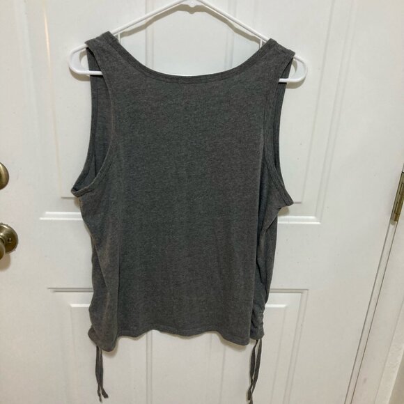 Bobbie Brooks Tank Top Women's Size 1X Gray Patriotic Side Tie MUST BE BUNDLED - Picture 7 of 7